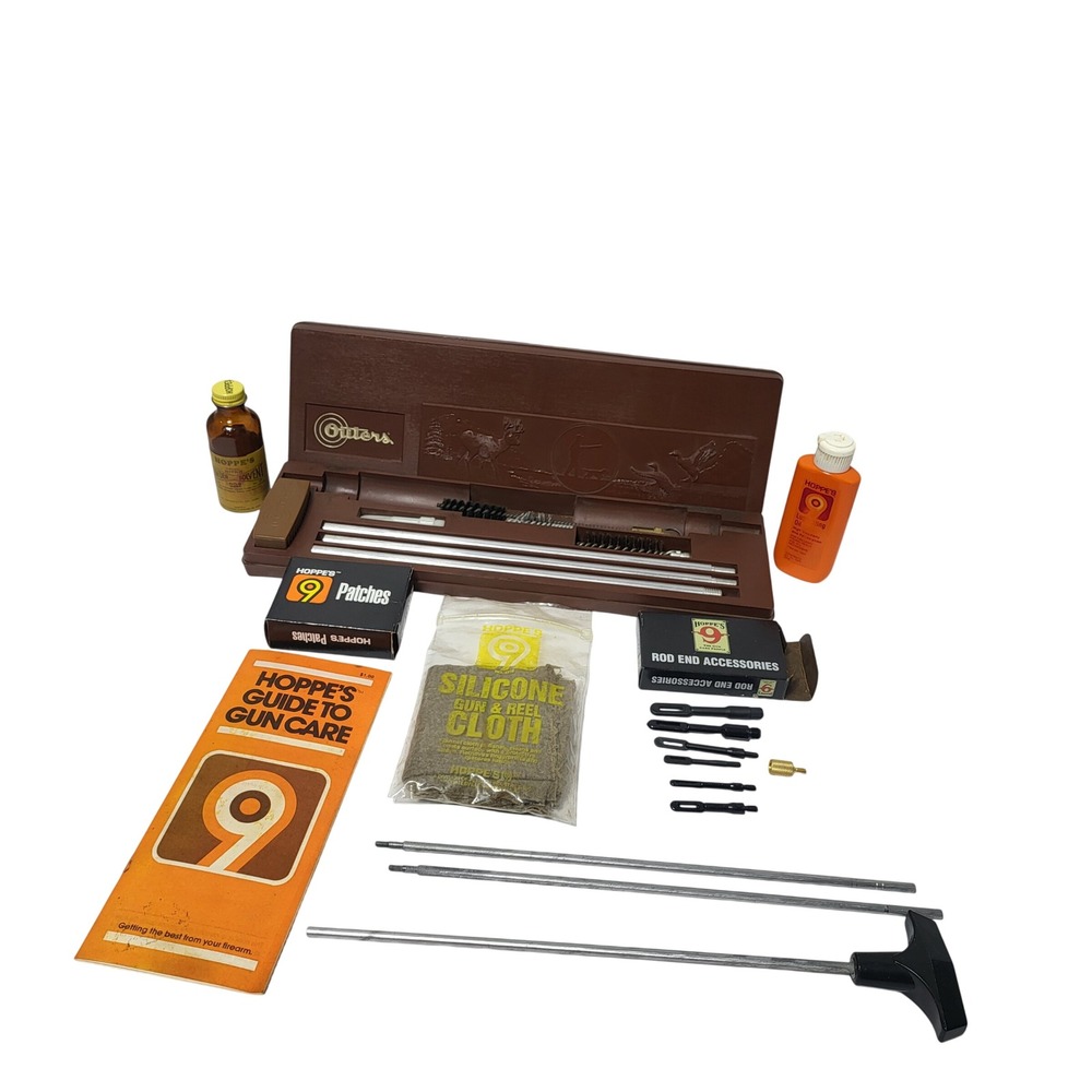 Outers Gun Cleaning‎ Kit Case Hoppe's No 9 Solvent Oil Brushes Rods Set*